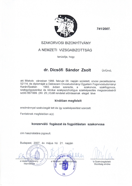 Konzerváló fogászat és fogpótlástan